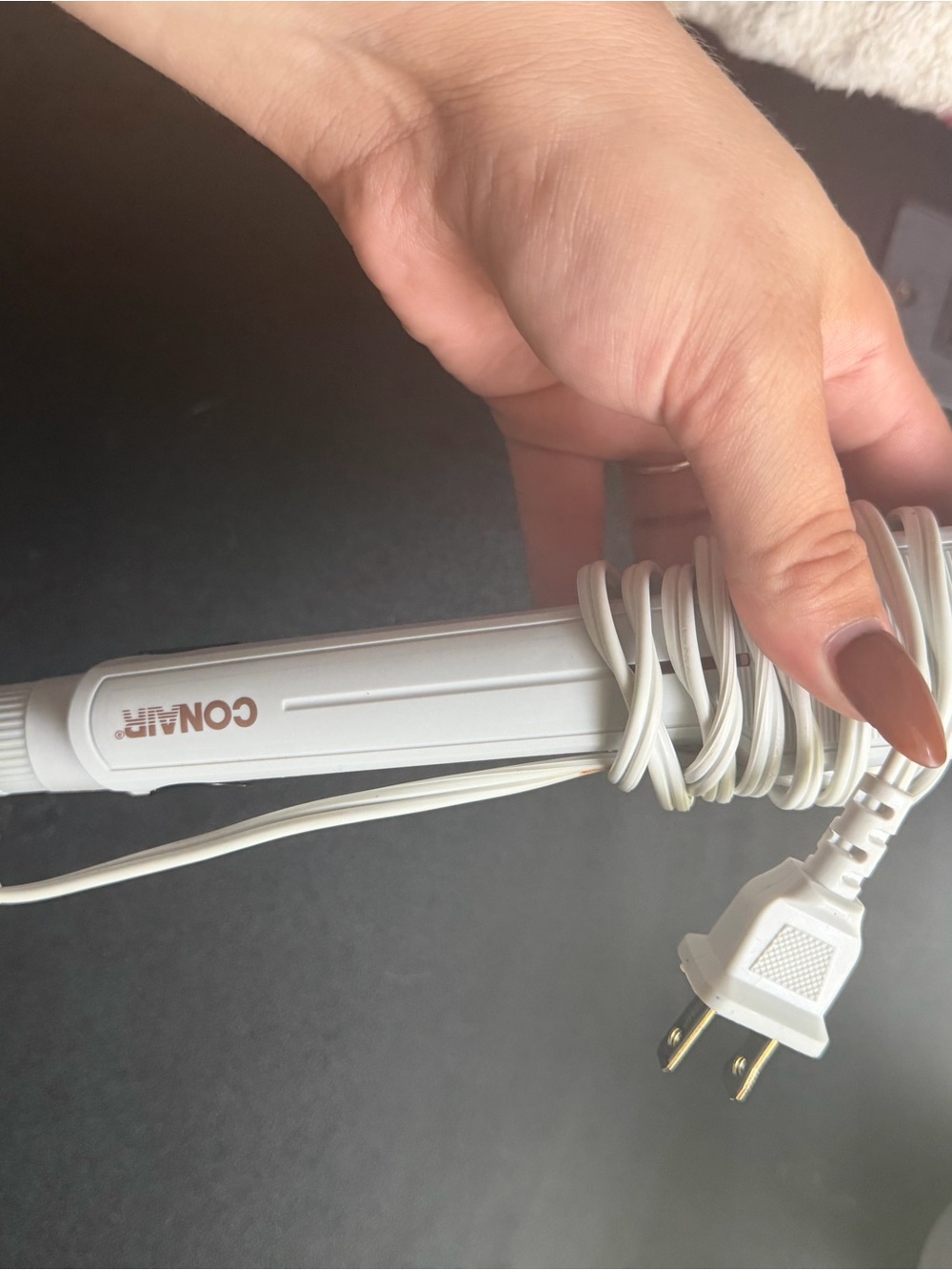 White Hair Styling Tool with Cord